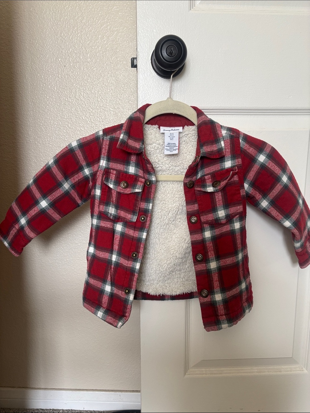 Tommy Bahama Red Plaid Sherpa-Lined Kids Jacket